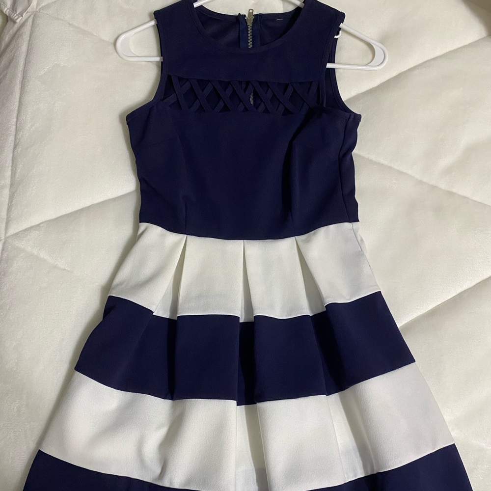 Blue and White Striped Dress!!